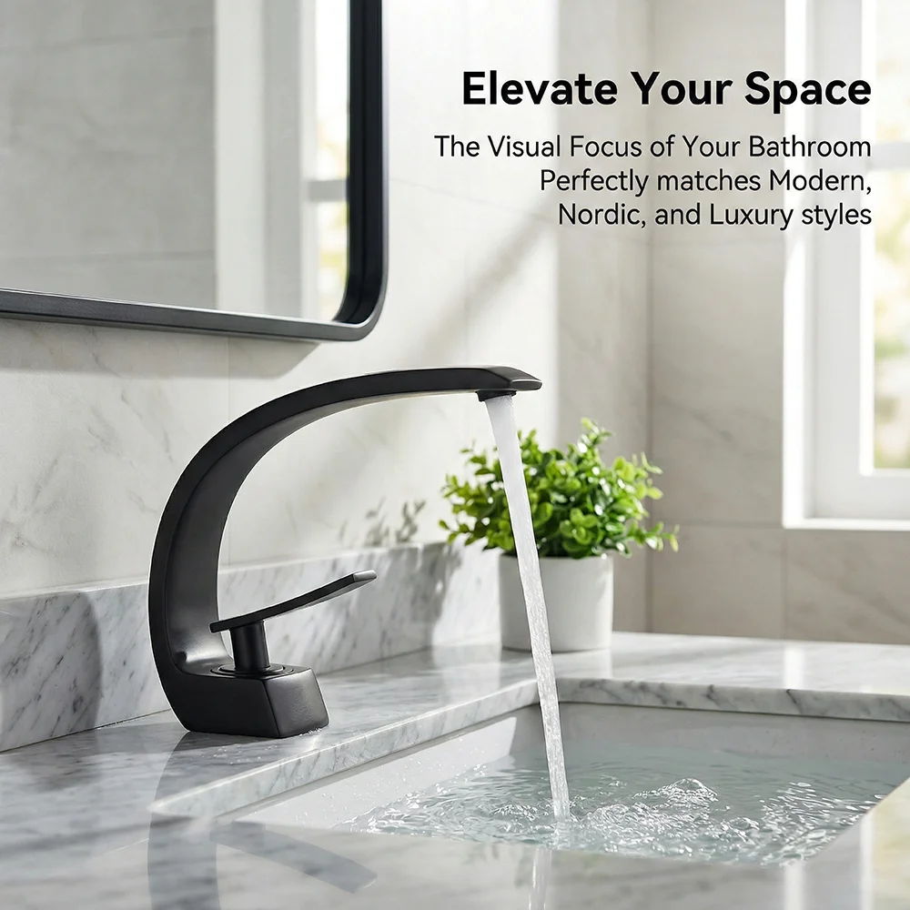 Matte Black Bathroom Faucet, A – Silicone Tap Washer recenzja i cena