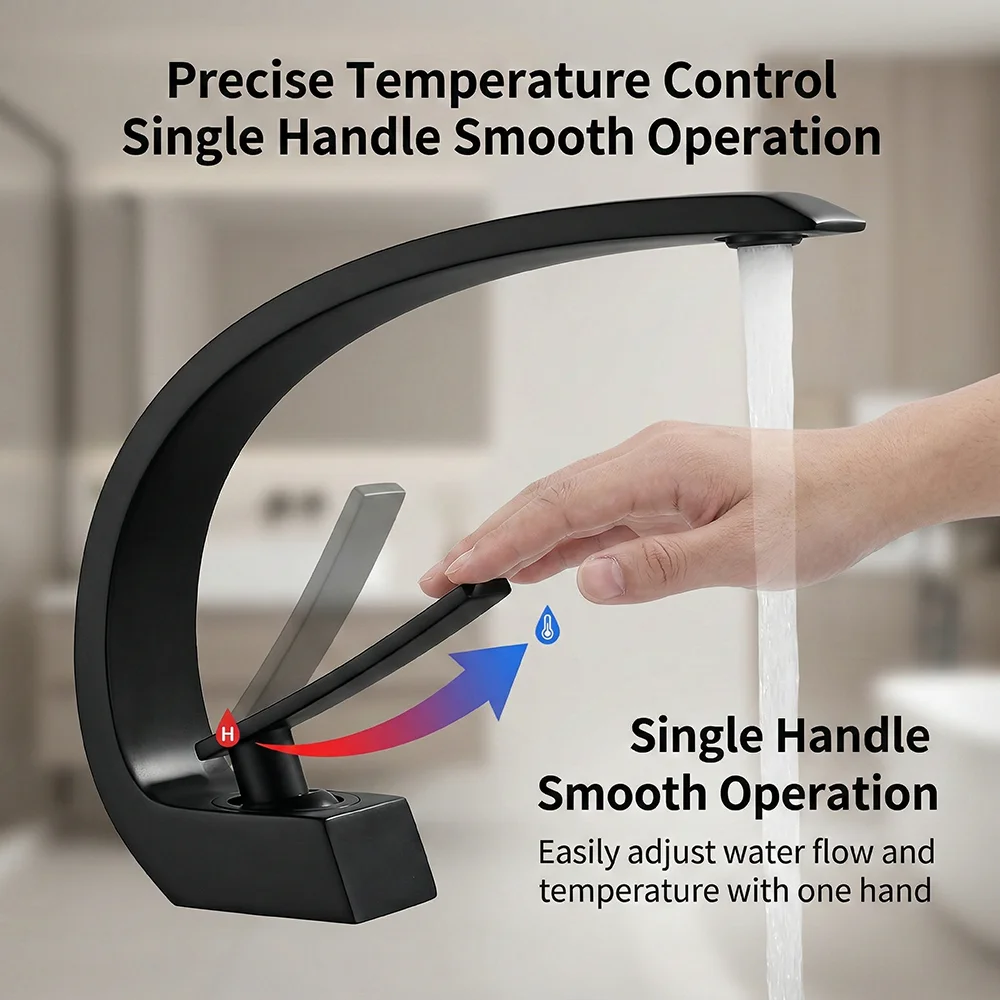 Matte Black Bathroom Faucet, A – Silicone Tap Washer recenzja i cena