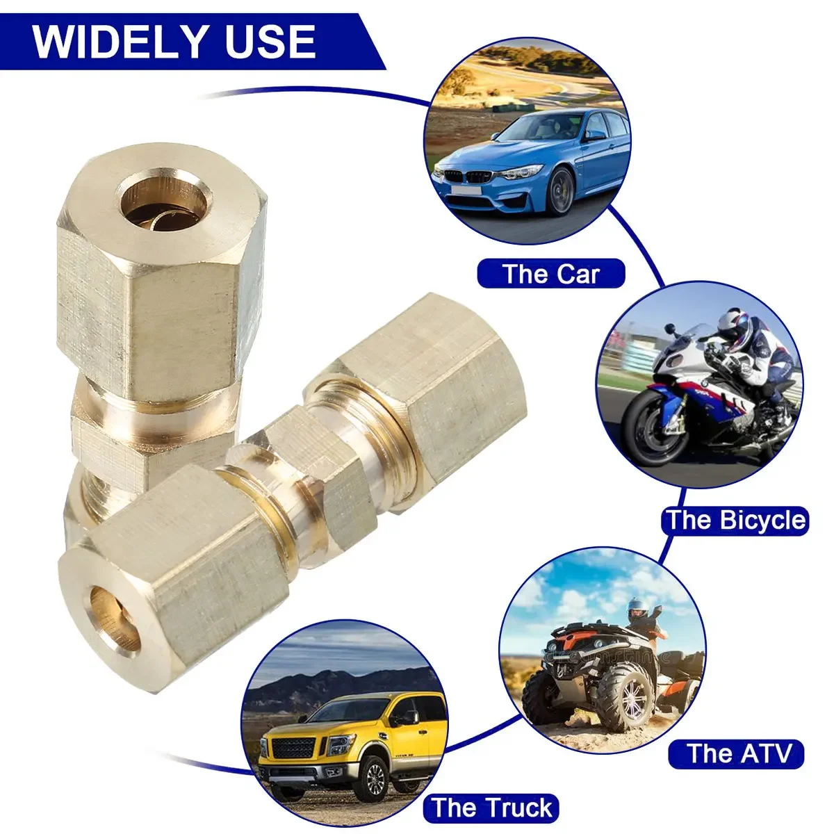5pcs Brass Brake Line Union Fi – Compression Fitting Brass recenzja i cena