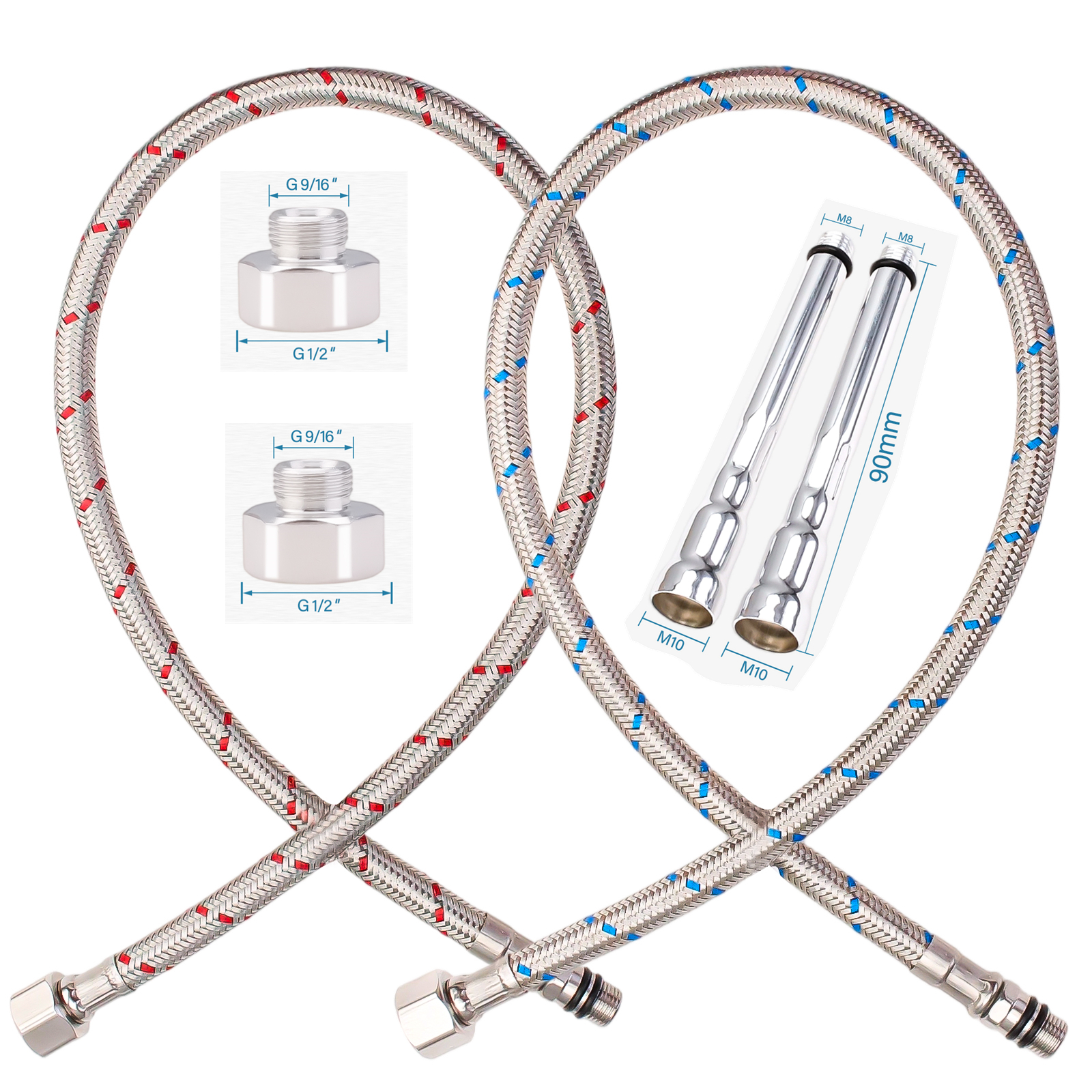 2PCS Flexible Plumbing Pipes G – Flexible Hose Braided recenzja i cena