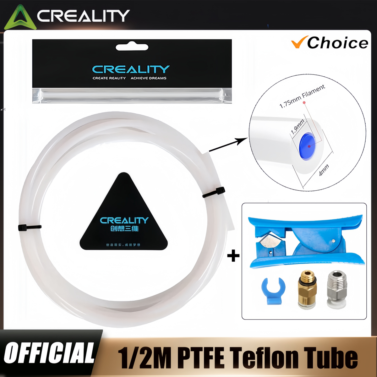 Creality 3D Printer PTFE Tube， – Ptfe Tape Thread recenzja i cena